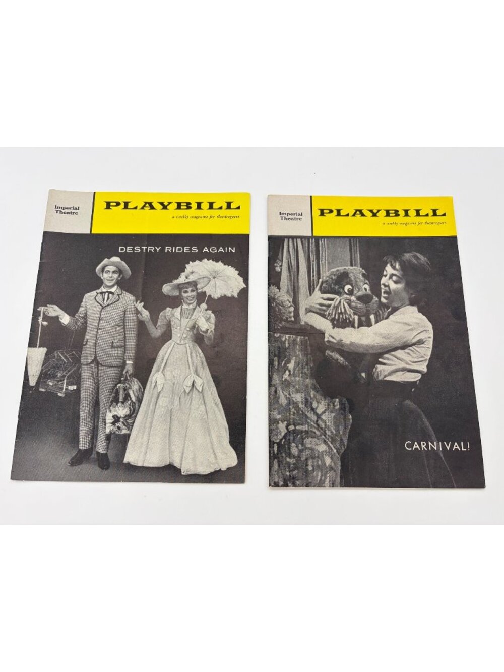 Vintage Broadway Playbill Pair Destry Rides Again Andy Griffith Carnival 1959 61